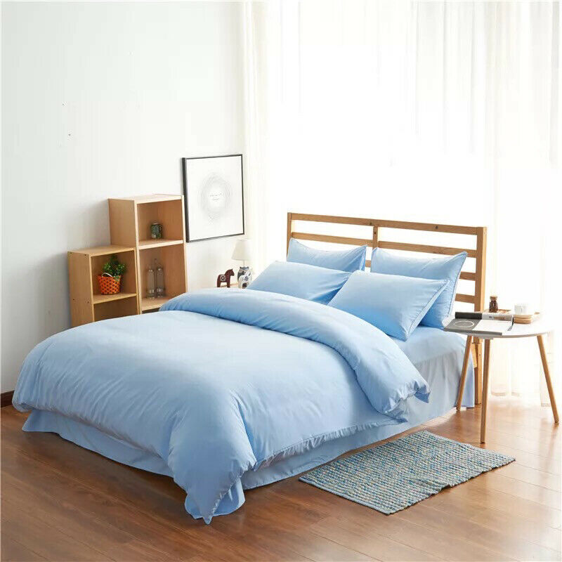 Pure Cotton Quilt Cover Set, Solid Colour 4 Piece — Quietude NH-885
