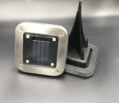 Solar Ground Light Square, Stainless Steel 10cm — Pathstone NH-369