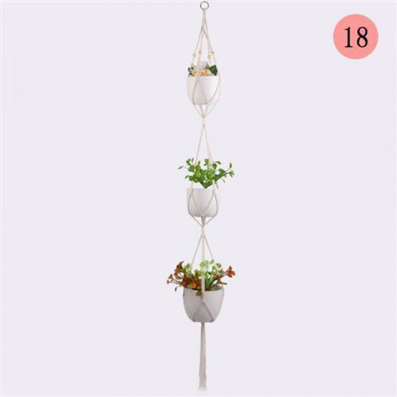 Macrame Plant Hanger, Handwoven Cotton Rope — Atrium NH-386