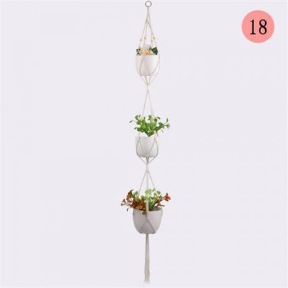 Macrame Plant Hanger, Handwoven Cotton Rope — Atrium NH-386