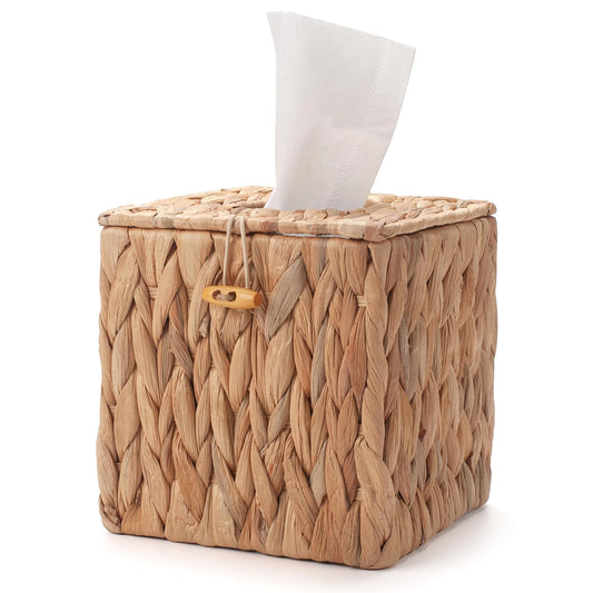 Water Hyacinth Tissue Box Cover, 15cm — Weave NH-1435