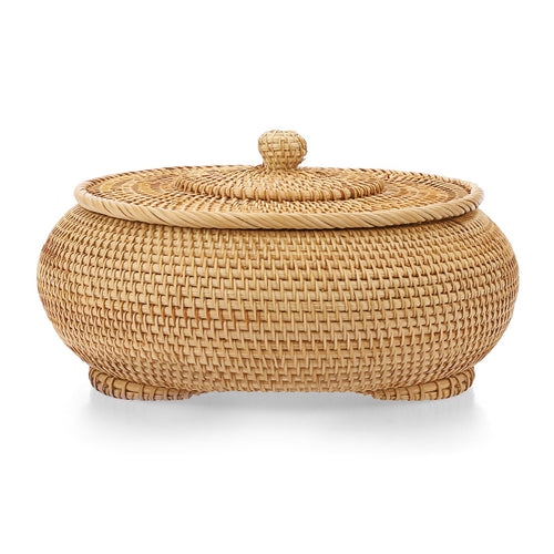 Rattan Lidded Round Basket, Extra Large — Weave NH-1430