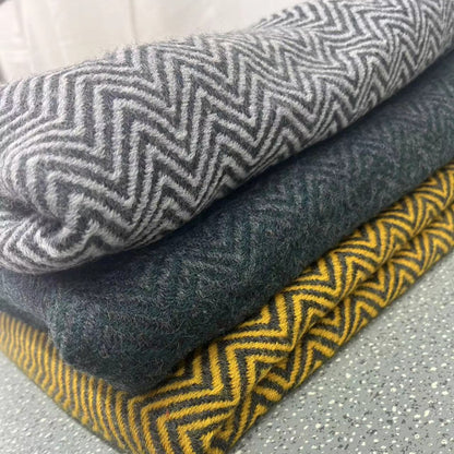 Pure Wool Throw Blanket, Woven Sofa and Bed Throw — Solstice NH-033