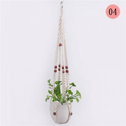 Macrame Plant Hanger, Handwoven Cotton Rope — Atrium NH-386