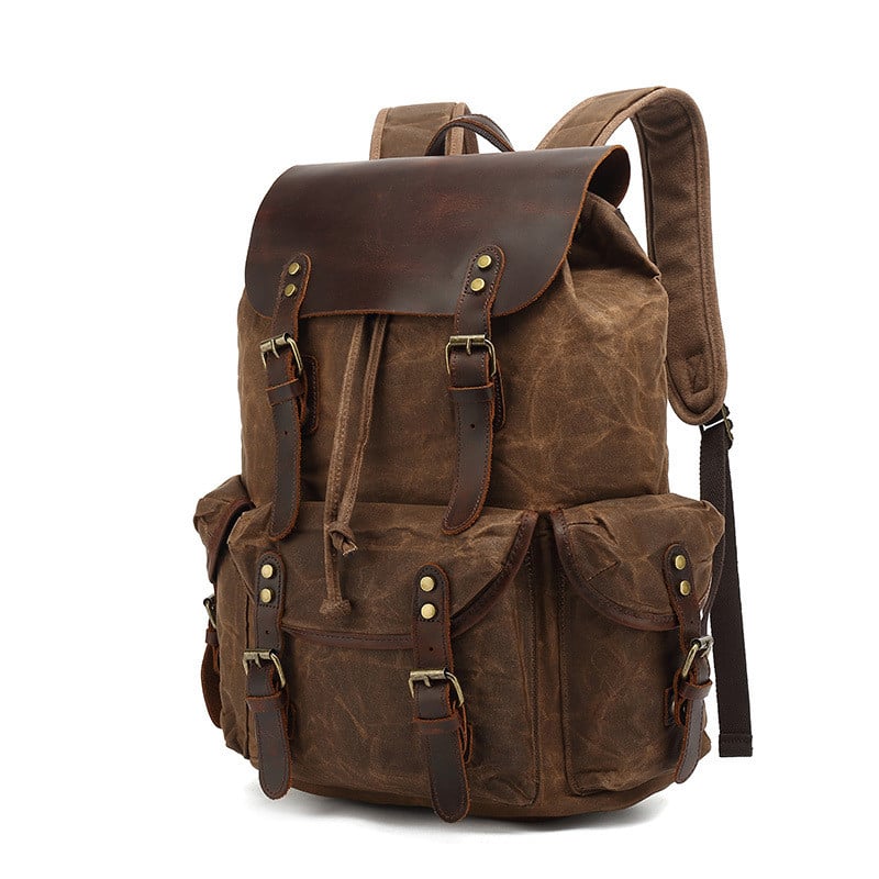 Waxed Canvas Laptop Bag with Leather Trim — Transit NH-1483