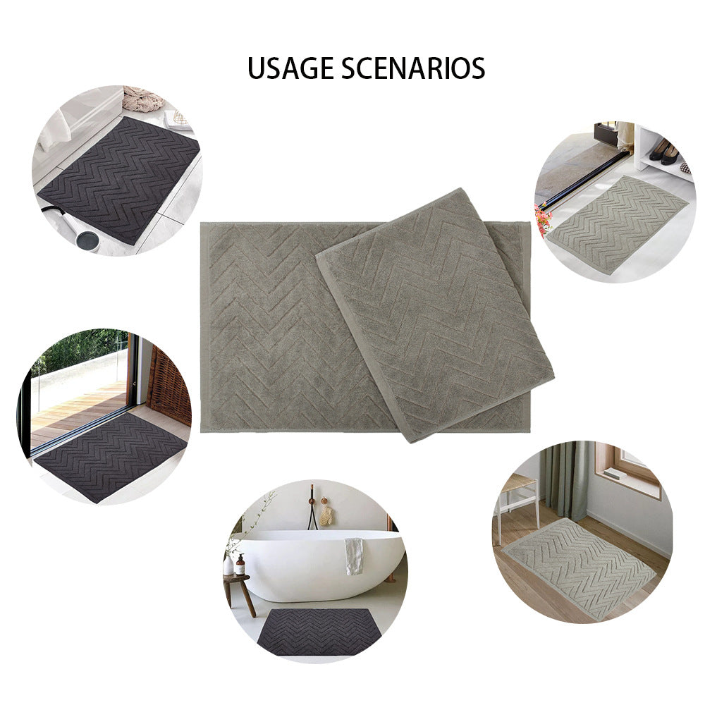 Cotton Bath Mat, Non-Slip in Two Sizes — Bask NH-990