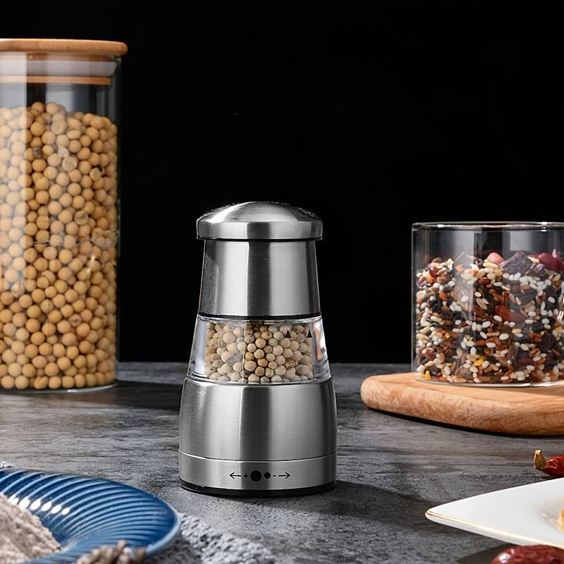 Salt and Pepper Grinder Mill, Stainless Steel and Glass — Marrow NH-1117