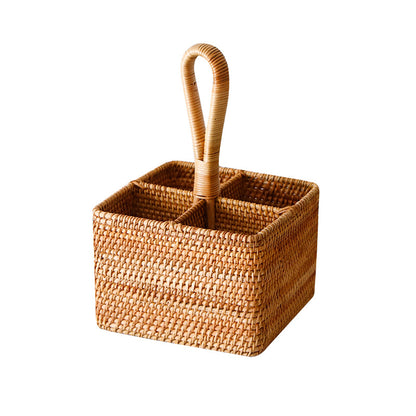 Tall Rattan Storage Basket with Handles — Vellum NH-921