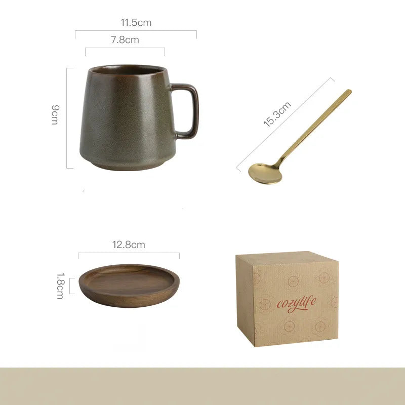 Stoneware Mug for Coffee and Tea, Textured Glaze — Marmo NH-611