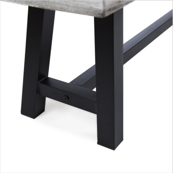 Solid Acacia Dining Bench, 160cm Sandblasted Grey — Loggia NH-1638