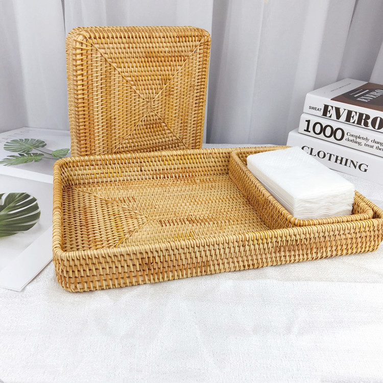 Woven Vine Rectangular Tray Set — Lattice NH-929