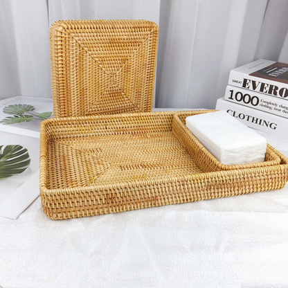 Woven Vine Rectangular Tray Set — Lattice NH-929
