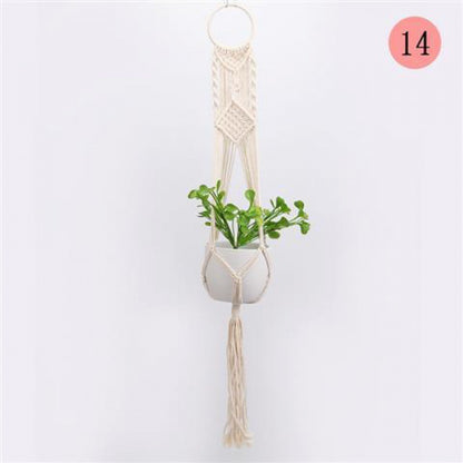 Macrame Plant Hanger, Handwoven Cotton Rope — Atrium NH-386