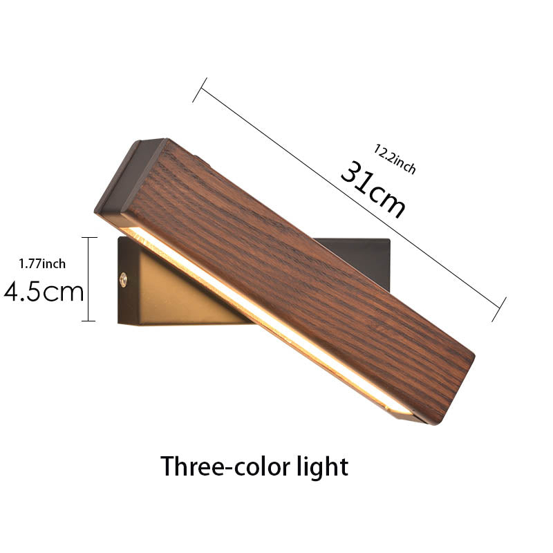 Wooden Wall Light Bedroom, Rotatable Head — Meridian NH-707