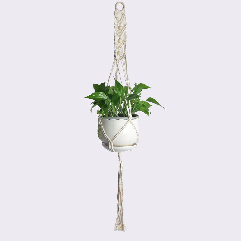 Macrame Plant Hanger, Handwoven Cotton Rope — Atrium NH-386