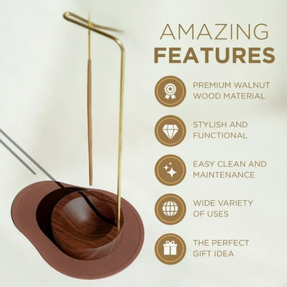 Hanging Wood Incense Burner, Inverted Design — Atrium NH-671