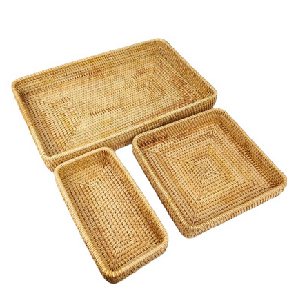 Woven Vine Rectangular Tray Set — Lattice NH-929