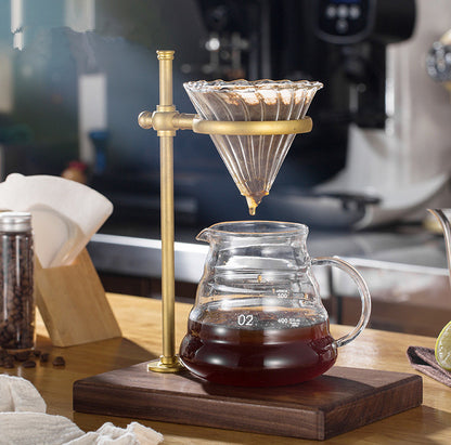 Pure Copper Pour-Over Coffee Dripper Stand with Walnut Base — Ritual NH-953