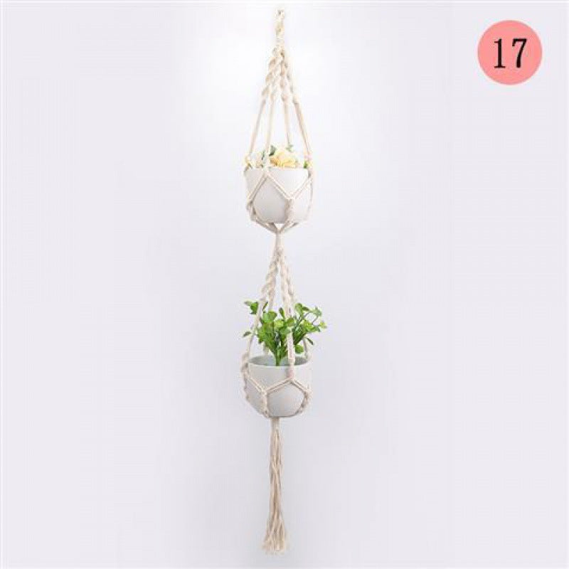 Macrame Plant Hanger, Handwoven Cotton Rope — Atrium NH-386