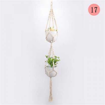 Macrame Plant Hanger, Handwoven Cotton Rope — Atrium NH-386