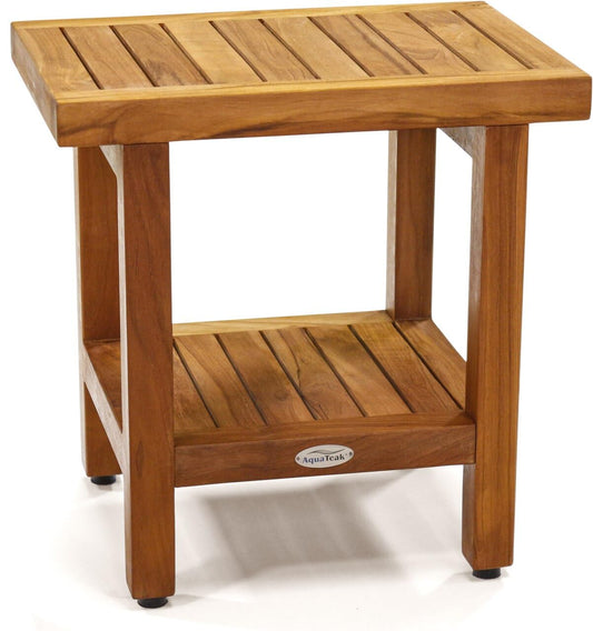 Teak Shower Seat with Shelf, 46cm — Balnea NH-1450