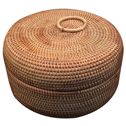 Rattan Fruit Basket Round, Woven Wicker 27cm — Terrace NH-388