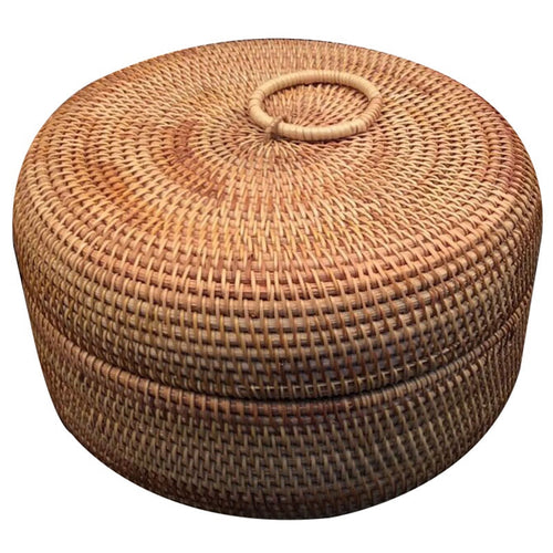 Rattan Fruit Basket Round, Woven Wicker 27cm — Terrace NH-388