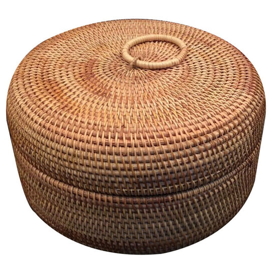 Rattan Fruit Basket Round, Woven Wicker 27cm — Terrace NH-388