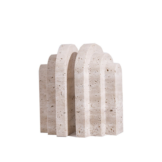 Natural Stone Bookends, Pair 14 x 12 x 18cm — Marmo NH-1632