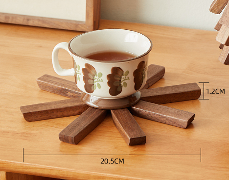 Walnut Coasters, Solid Wood with Stand — Grove NH-443