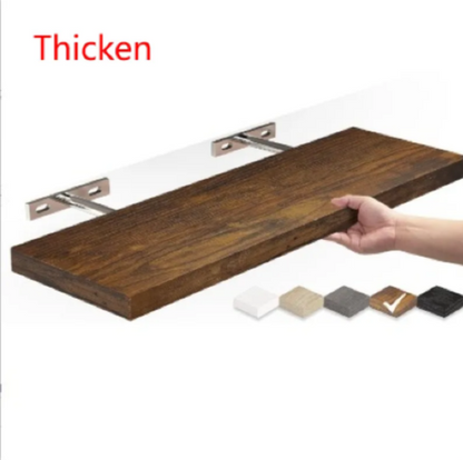 Solid Wood Wall Shelf, Floating Mount — Grove NH-492
