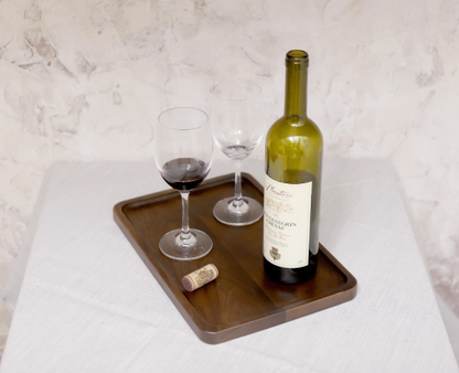 Walnut Serving Tray 34 x 23 cm, With or Without Handles — Alcova NH-634
