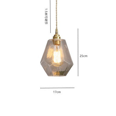 Brass and Glass Pendant Light — Meridian NH-1573