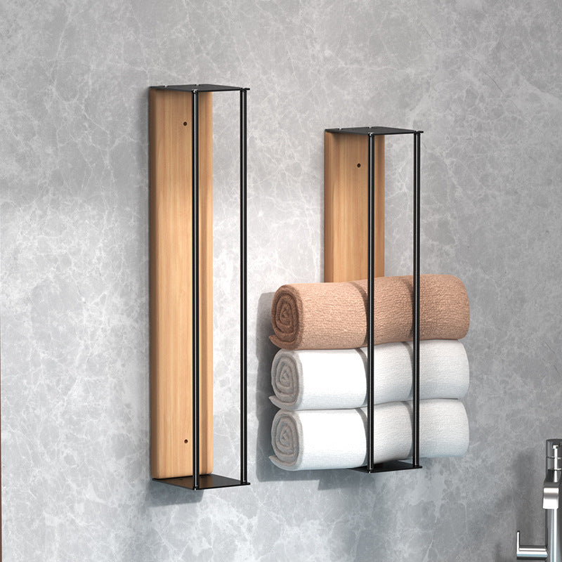 Wood and Metal Wall Towel Rack — Balnea NH-1525