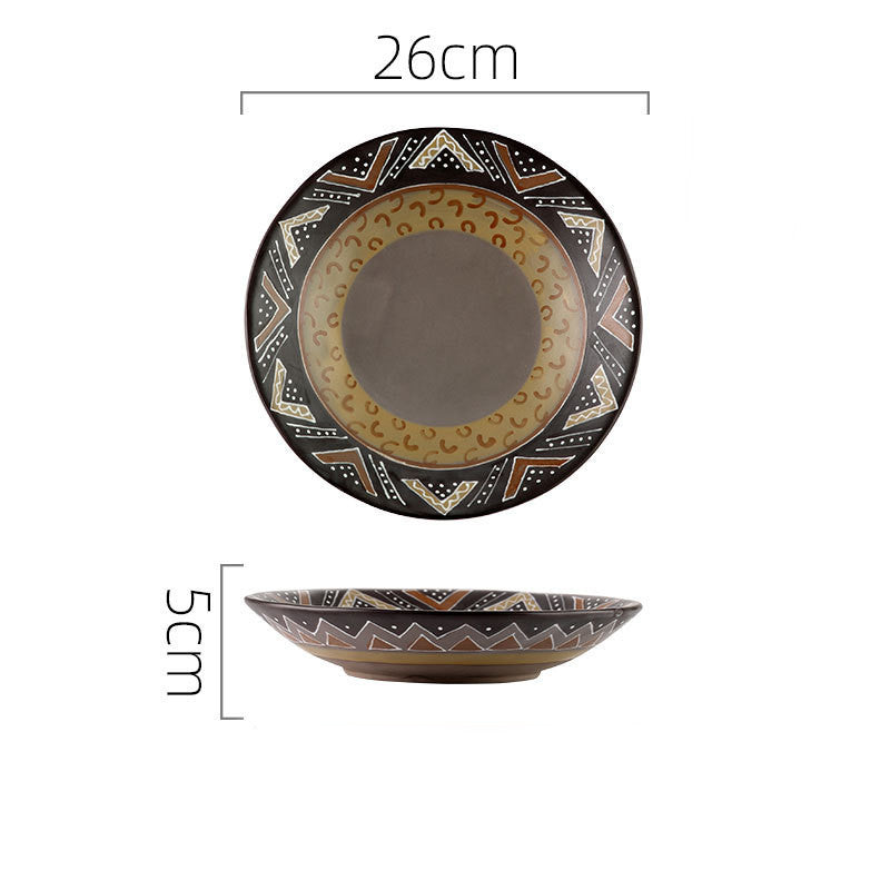 Stoneware Dinner Plates and Bowls, Colour Glaze — Marmo NH-603