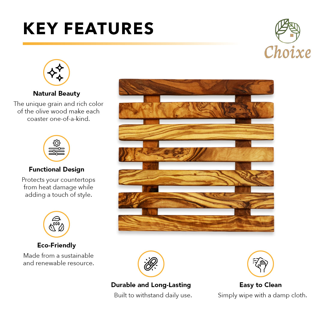 Olive Wood Pan Trivet — Grove NH-1565