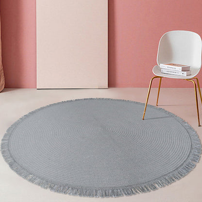 Handwoven Cotton Rug Round, 120 to 150 cm Diameter Solid Colour — Atrium NH-050