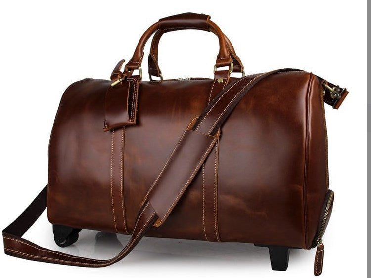 Full-Grain Leather Crossbody Duffel, 50 x 24 x 28cm — Transit NH-1640