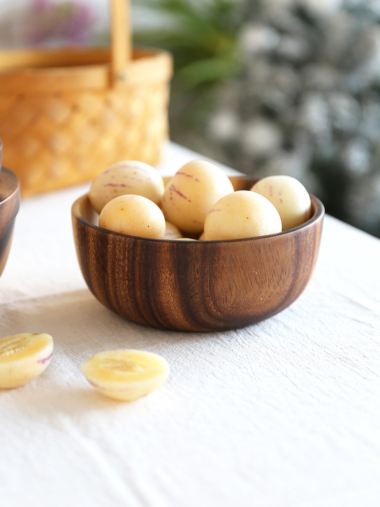 Acacia Wood Salad Bowl for Serving, Six Sizes — Alcova NH-631