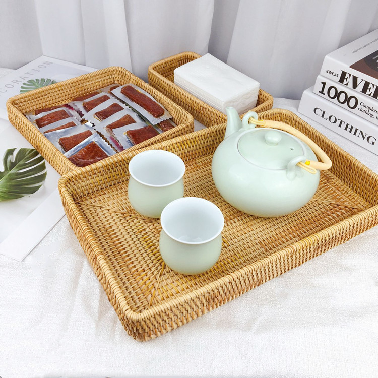 Woven Vine Rectangular Tray Set — Lattice NH-929