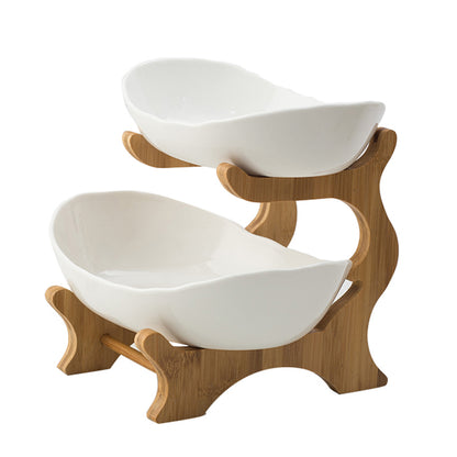 Ceramic Candy Dish for Fruit and Sweets, Tiered Stand — Marmo NH-608