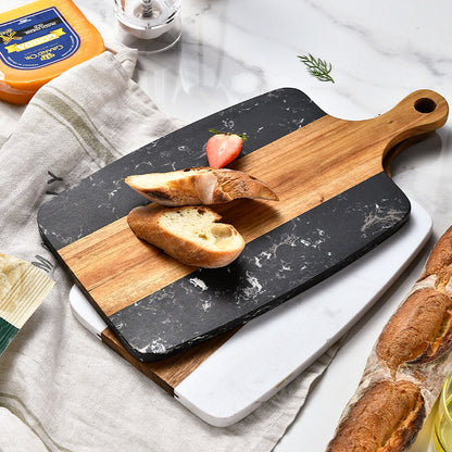 Marble Chopping Board, Acacia Wood 35cm — Grove NH-969