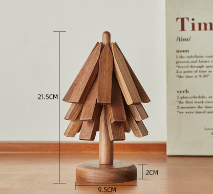 Walnut Coasters, Solid Wood with Stand — Grove NH-443