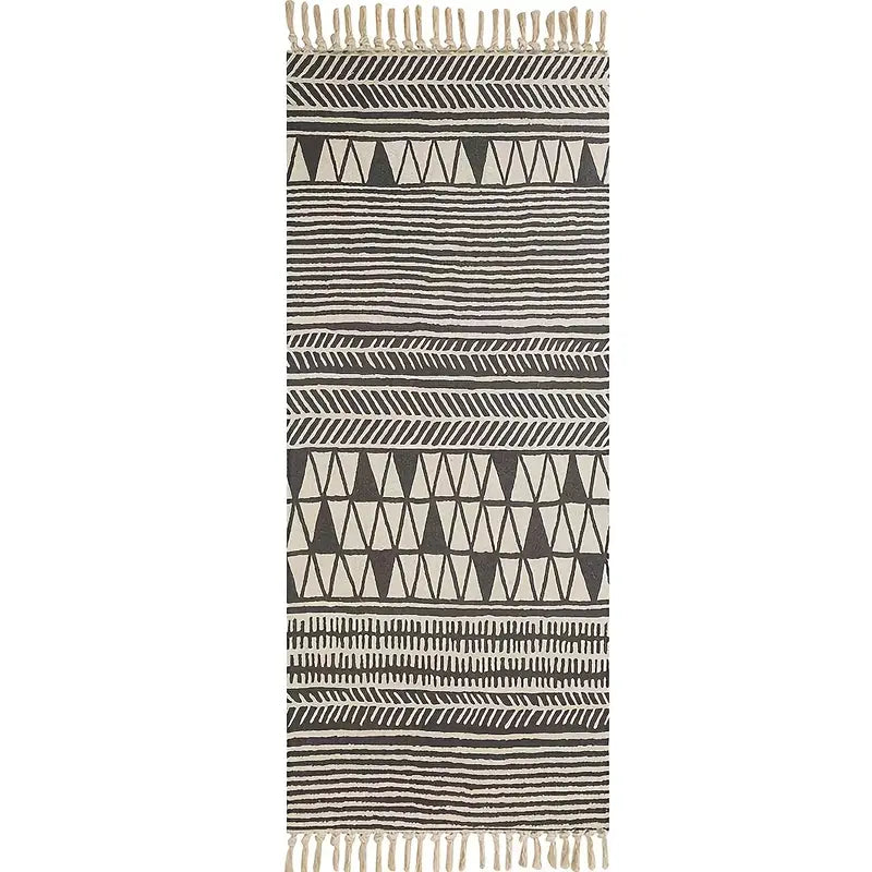Handwoven Cotton Tasselled Rug — Loom NH-1514