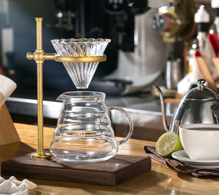 Pure Copper Pour-Over Coffee Dripper Stand with Walnut Base — Ritual NH-953