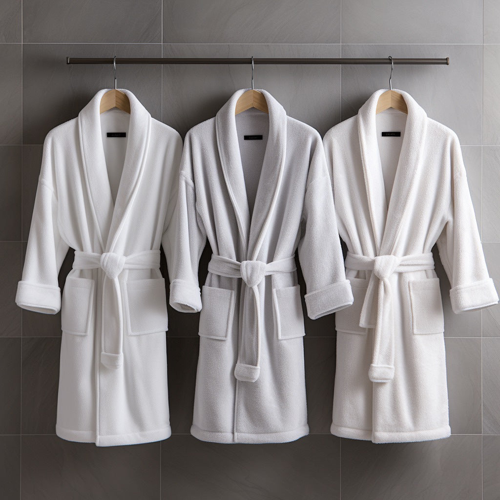 Plush Fleece Bathrobe, Thick Absorbent Shower Robe — Balnea NH-805