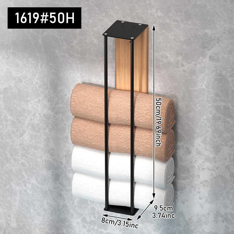 Wood and Metal Wall Towel Rack — Balnea NH-1525