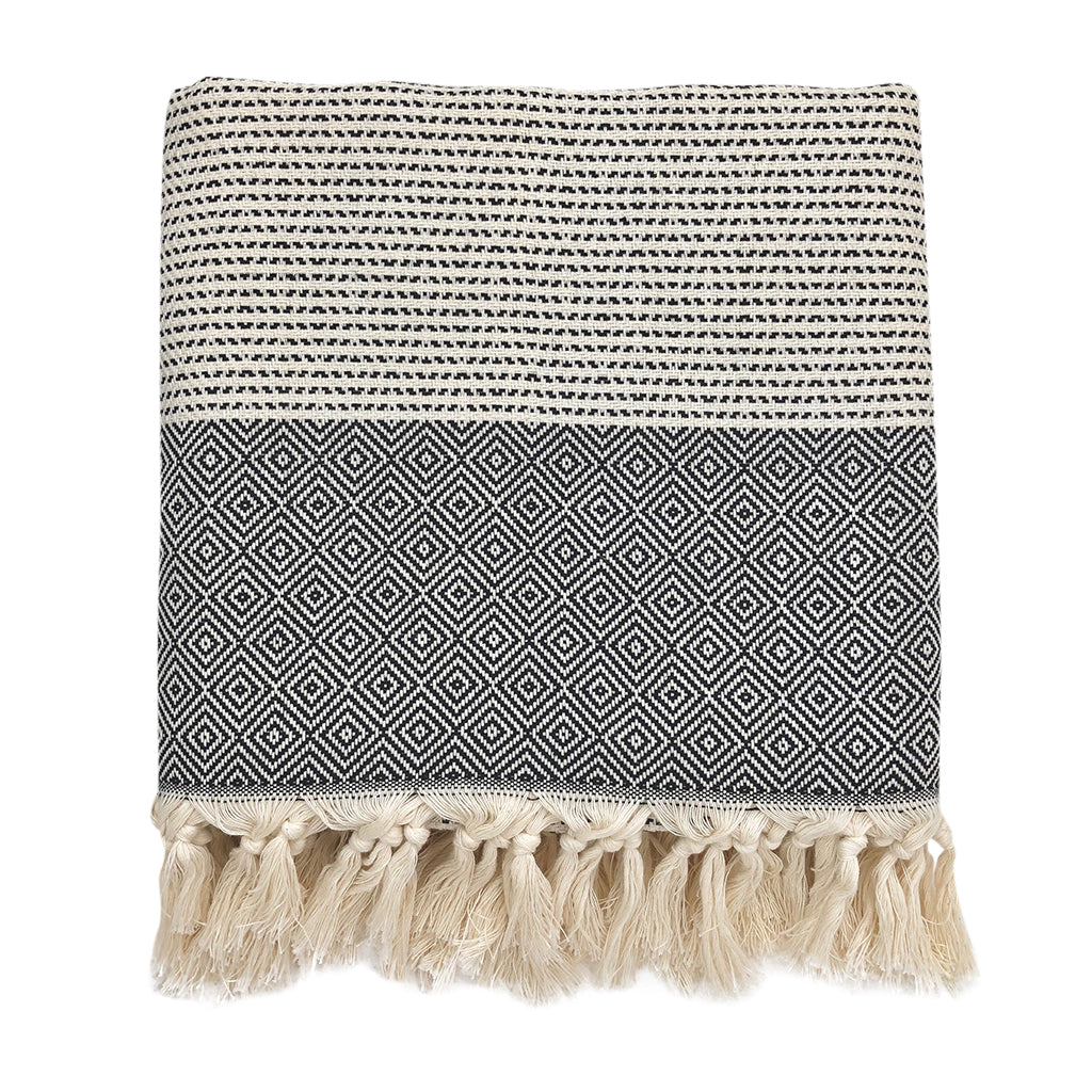 Turkish Cotton Diamond Stripe Throw — Fell NH-1540