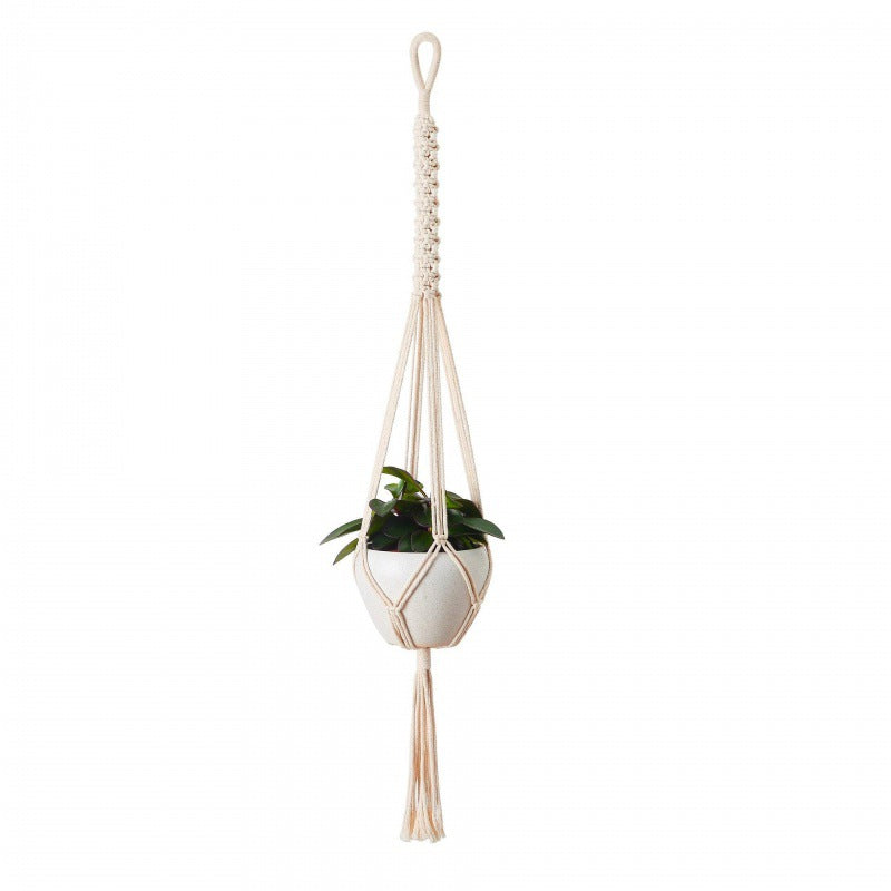 Macrame Plant Hanger, Handwoven Cotton Rope — Atrium NH-386