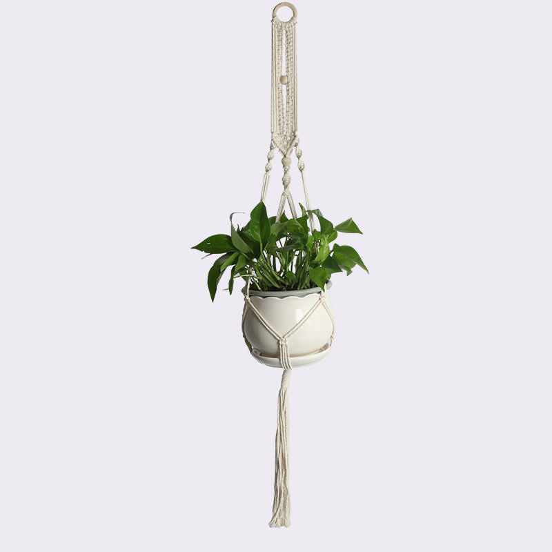Macrame Plant Hanger, Handwoven Cotton Rope — Atrium NH-386
